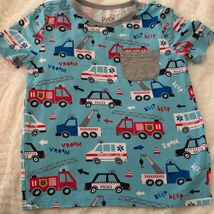 Little Sleepies Emergency Vehicle Relaxed Pocket Shirt